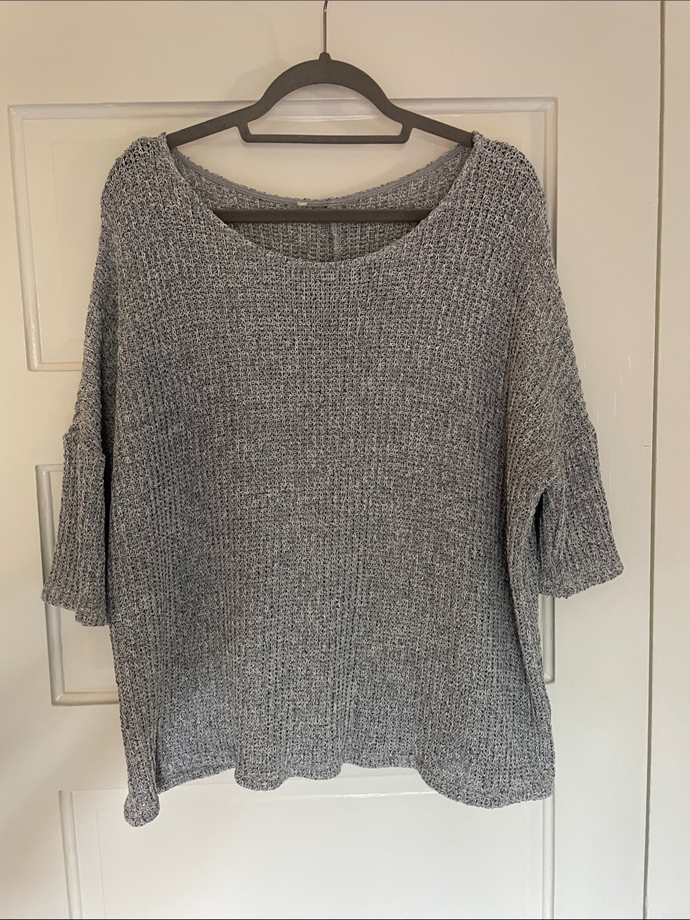 Three Bird Nest Light Gray Scoop Neck Knit Pullover
